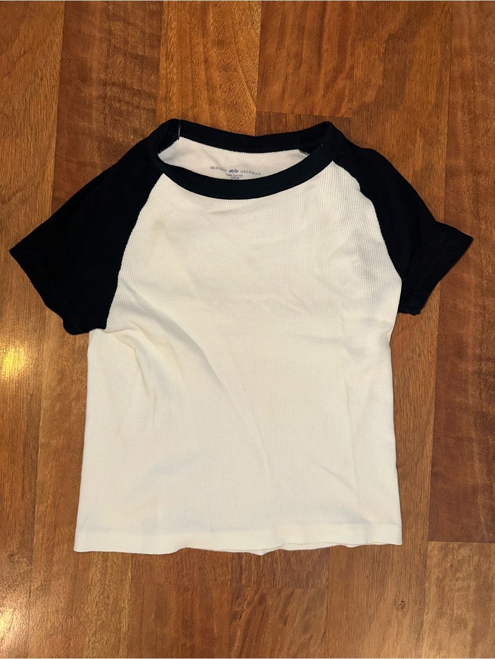 Brandy Melville Navy & White Raglan Short Sleeve Tee